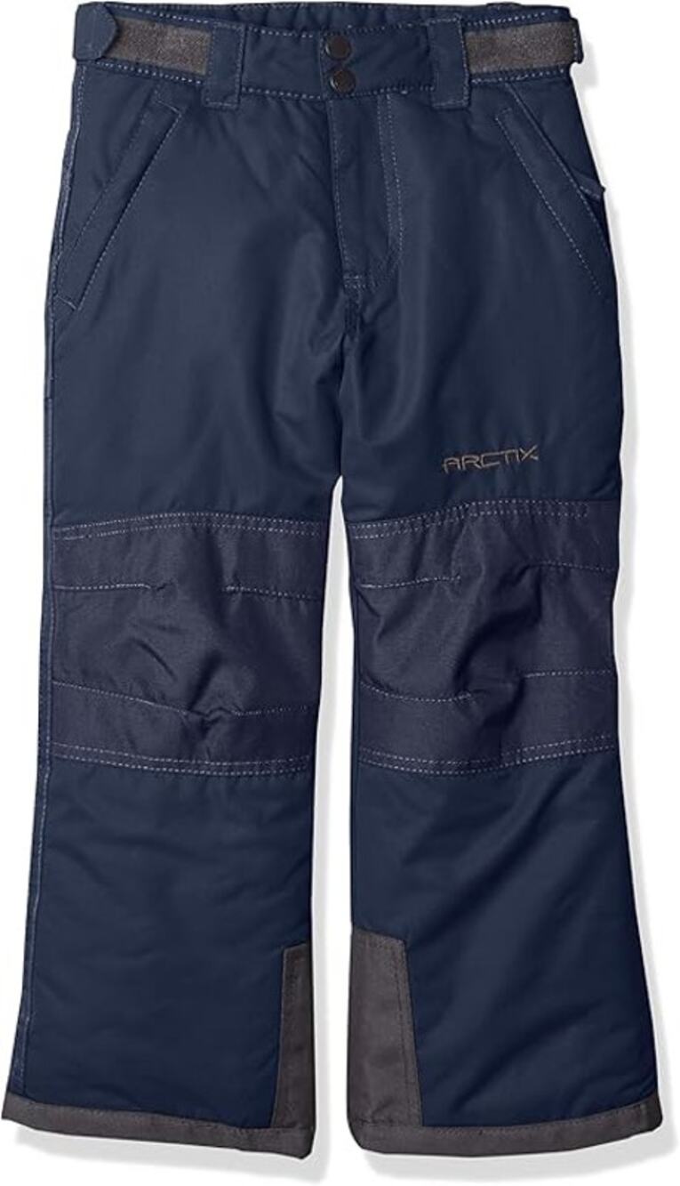 Kids Snow Pants With Reinforced Knees And Seat, Dark Blue , Medium